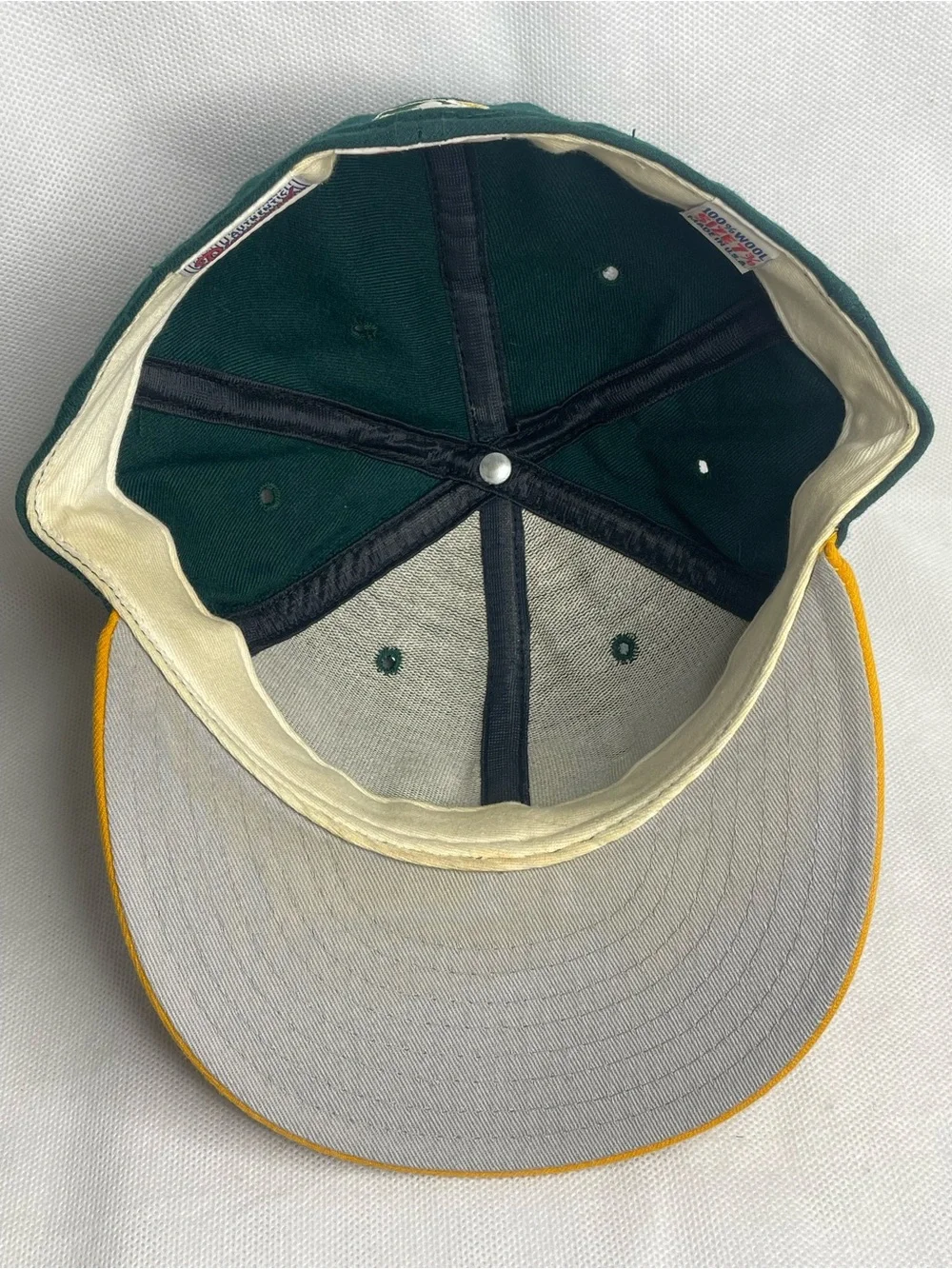 VTG USA New Era 59Fifty Oakland A's Wool Baseball Hat Sz 7⅜ Auth. On-Field Cap